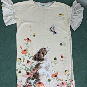 Molo Coralie puppy t-shirt dress sz 11-12